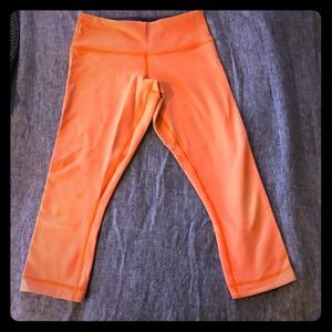 Lululemon Orange/ Grey WunderUnder Crop 4